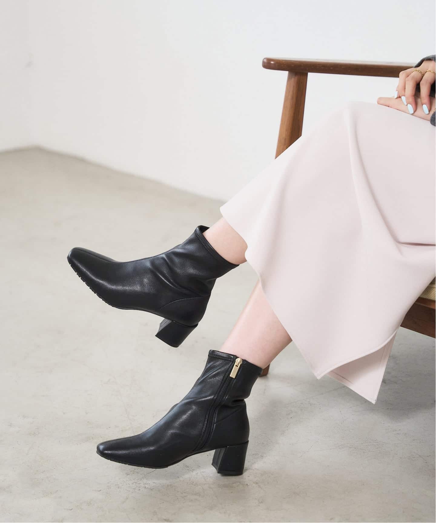 追加》5cmスクエアフィットショートブーツ（ブーティ・ショートブーツ