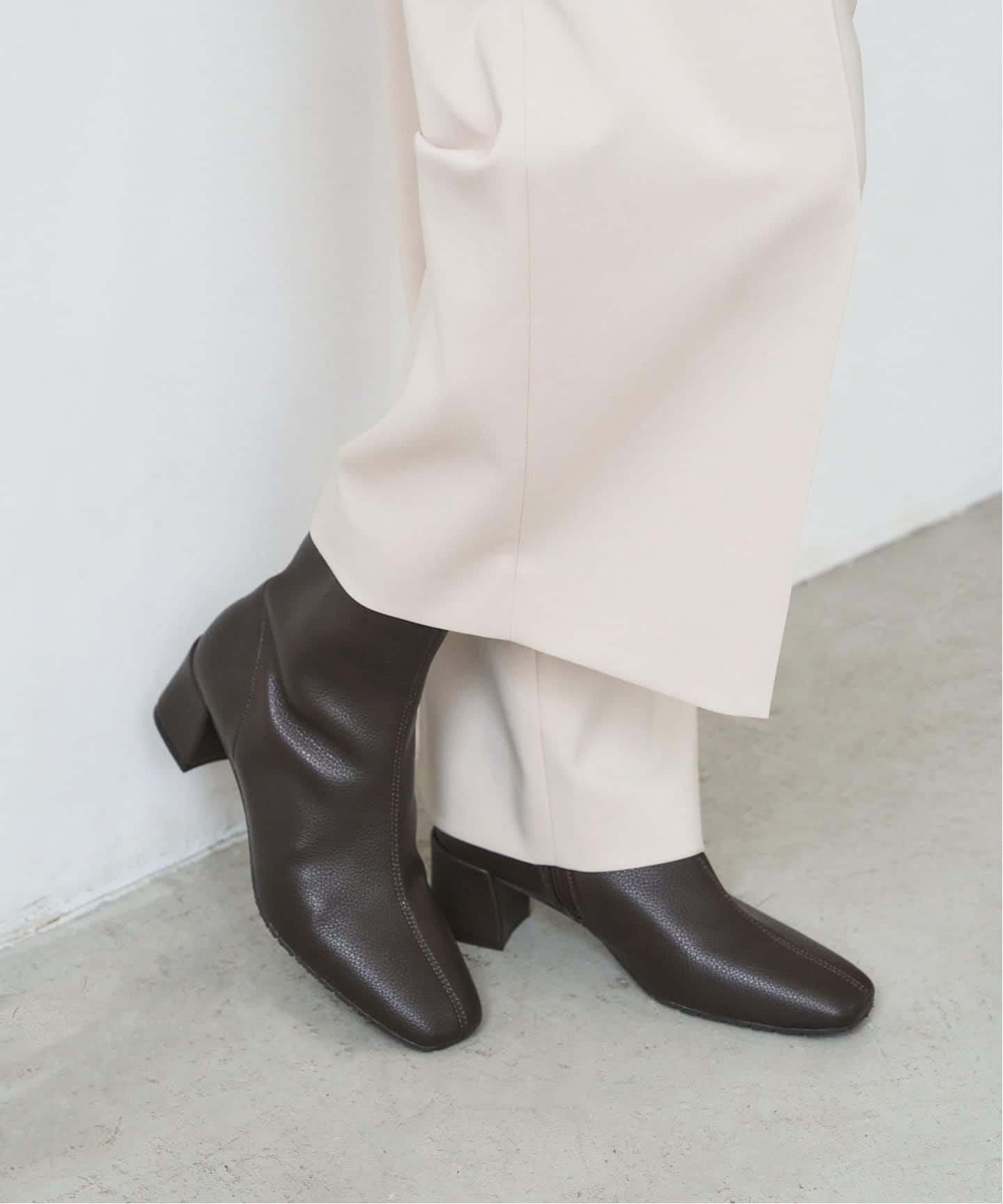 追加》5cmスクエアフィットショートブーツ（ブーティ・ショートブーツ