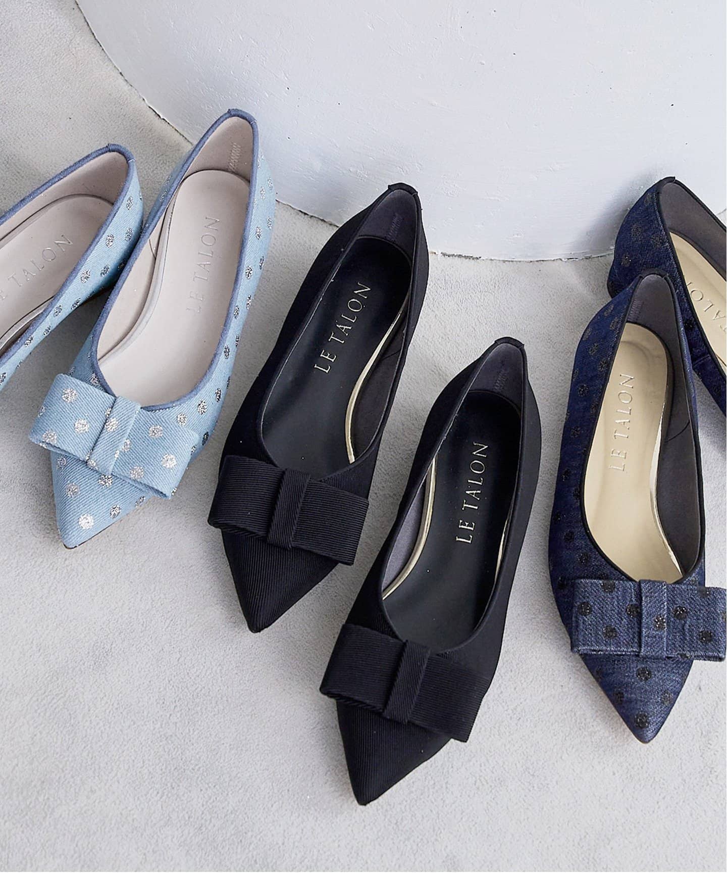 ポインテッドプレートリボンフラット（フラットシューズ）｜LE TALON