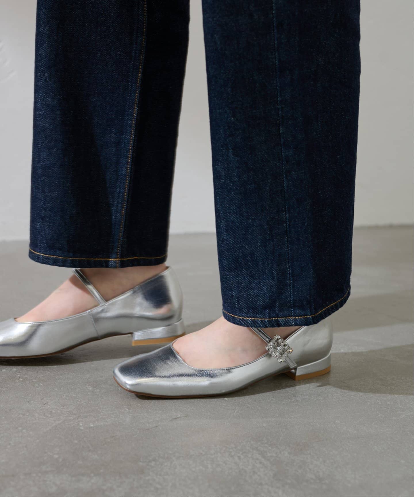スクエアビジューベルトメリージェーン（バレエシューズ）｜LE TALON