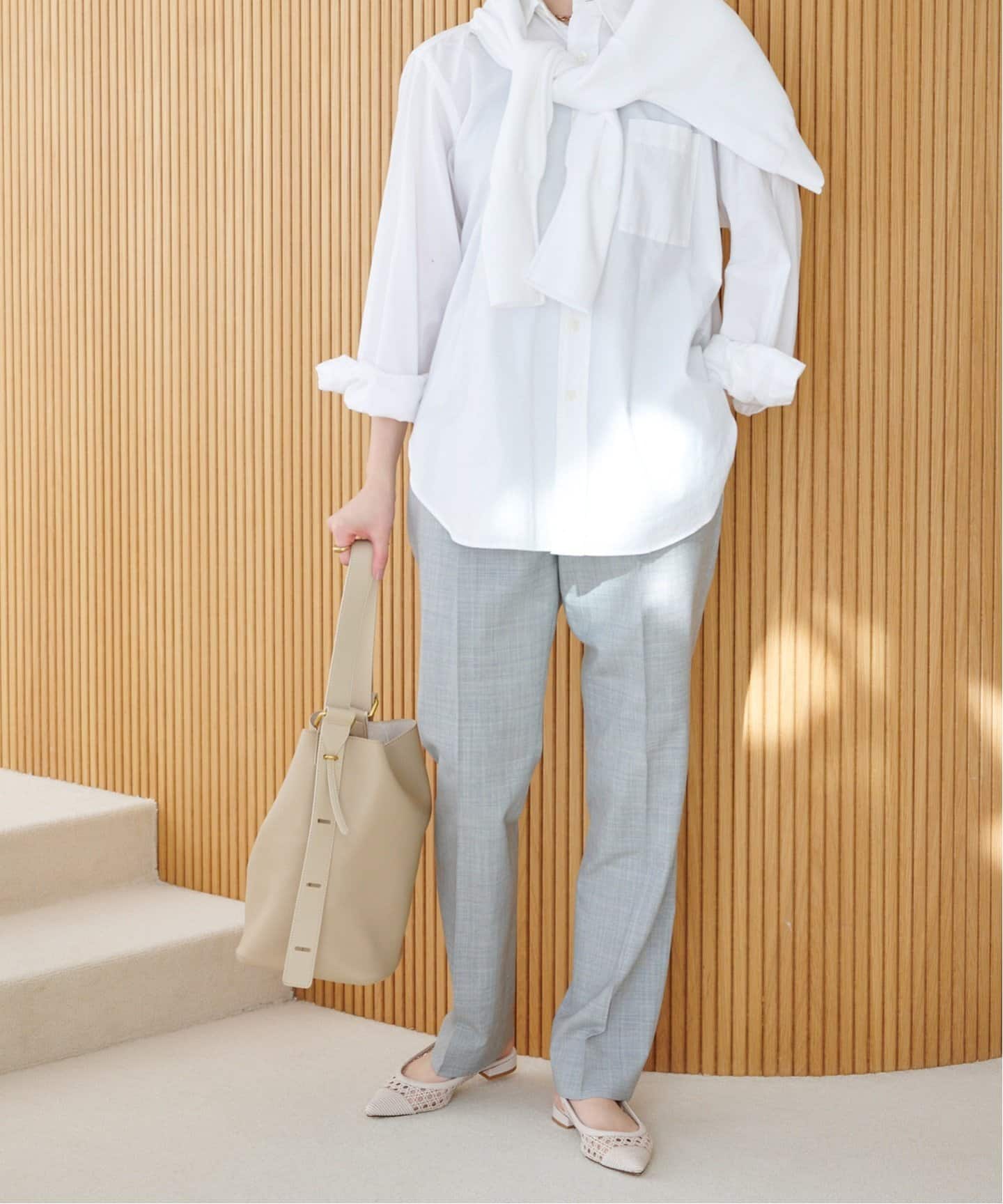 追加》ポインテッドクロシェレーススリングバック（フラットシューズ