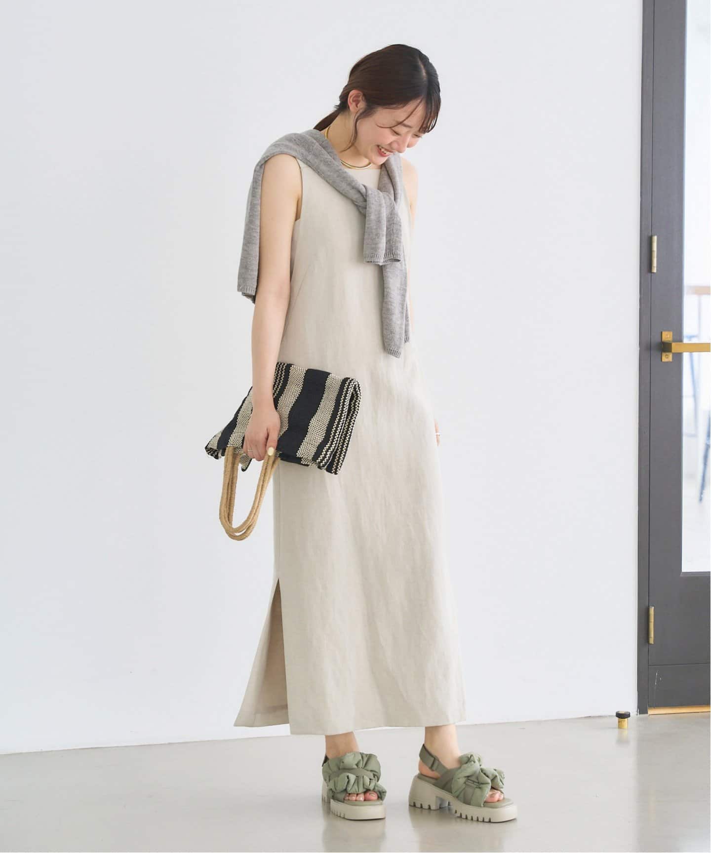 KARIN TAKUBO×LE TALONフリルクロススリングバックサンダル（サンダル