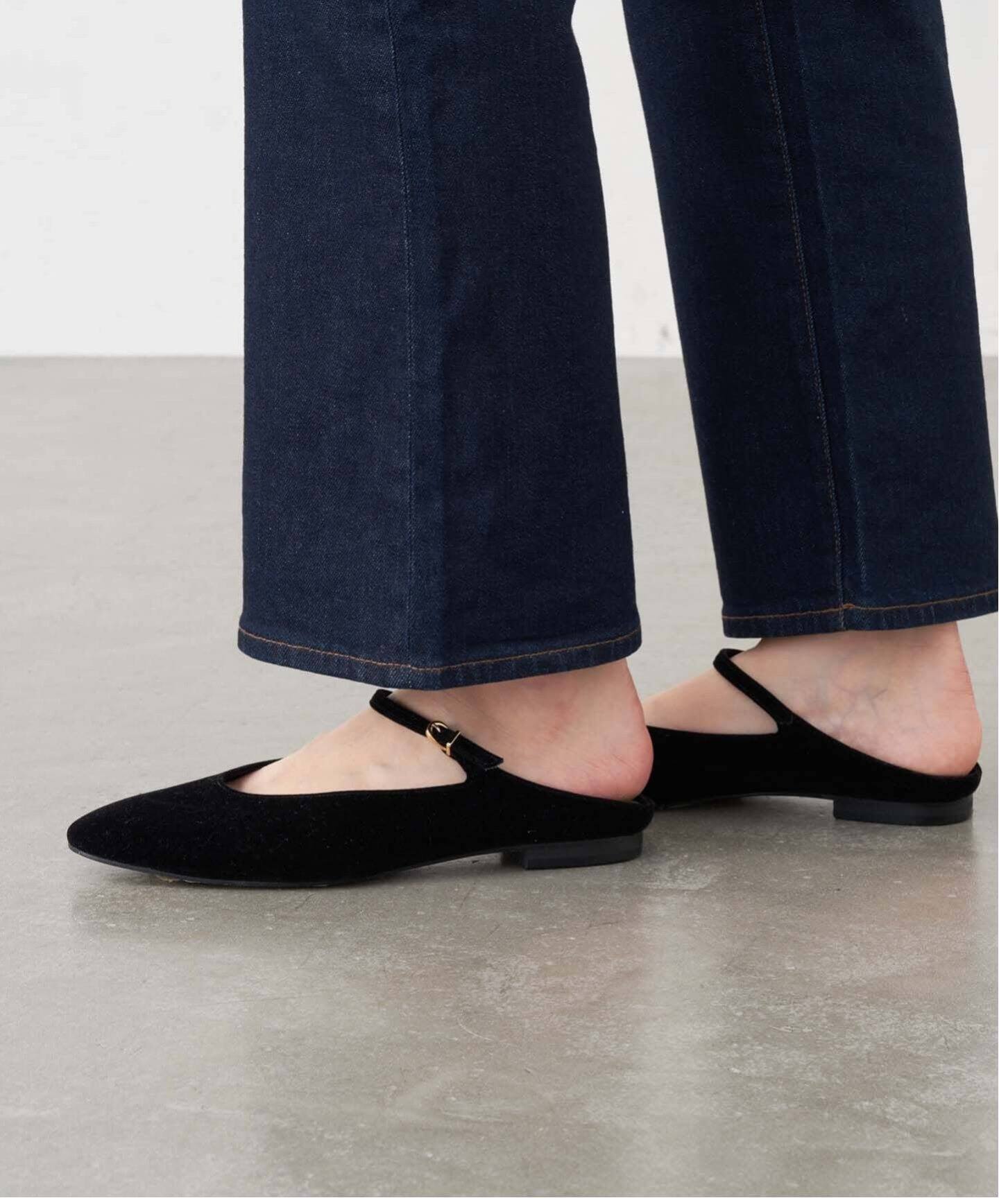 追加》GRISEラウンドストラップミュール（フラットシューズ）｜GRISE