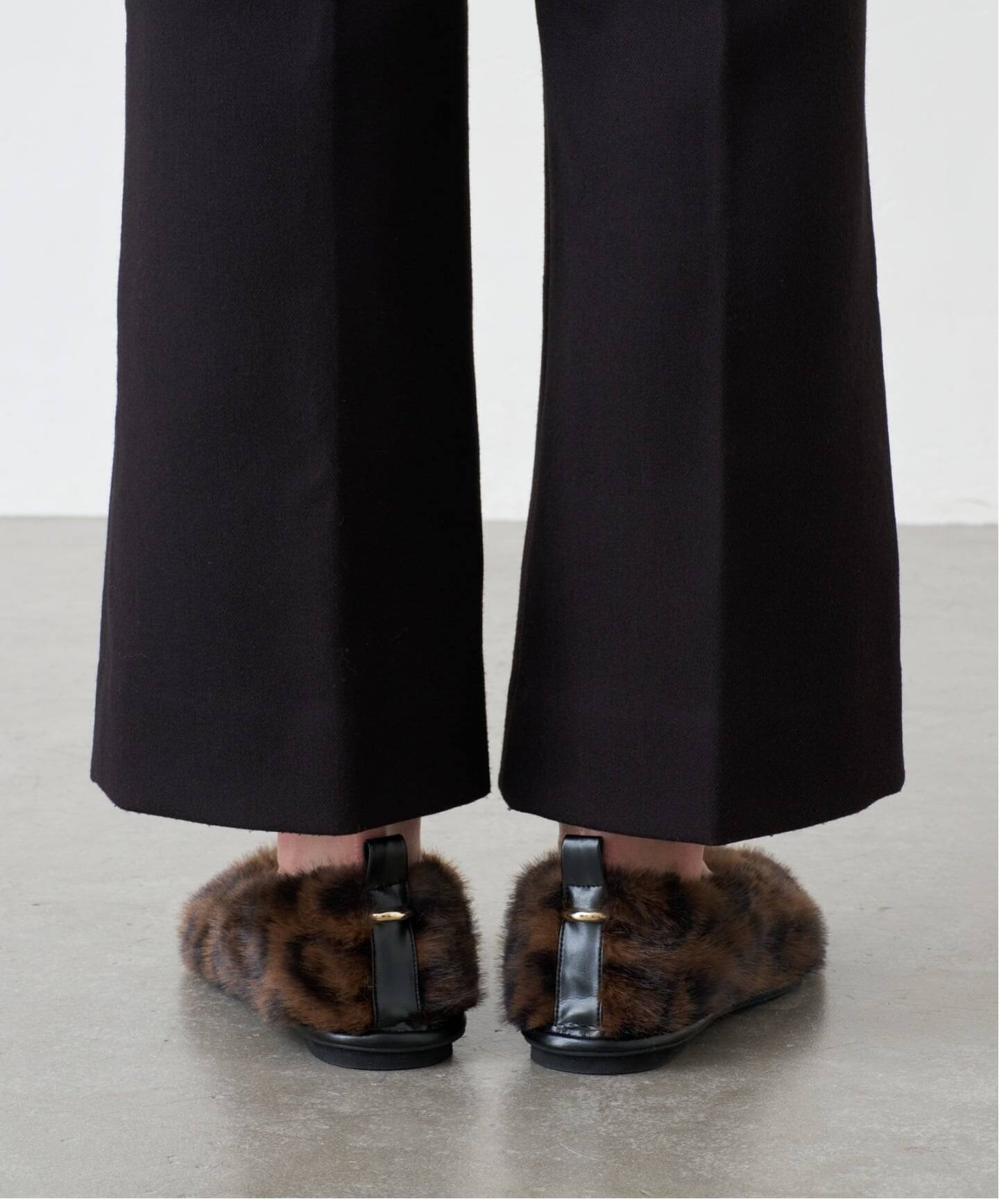 追加》GRISEファーギャザーバレリーナ（バレエシューズ）｜GRISE