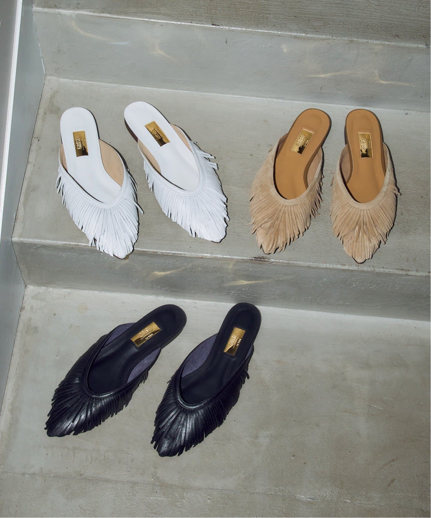 GRISEレザーFRINGEミュール（その他シューズ）｜LE TALON（ル タロン