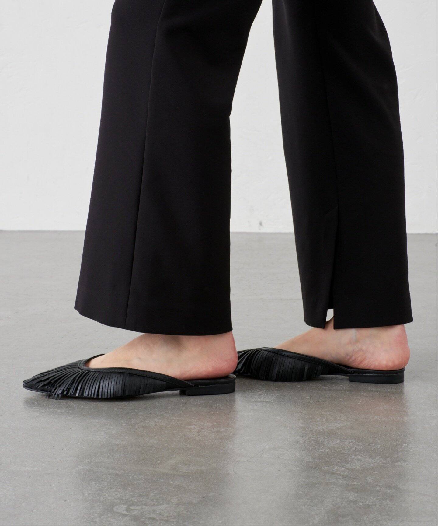 GRISEレザーFRINGEミュール（その他シューズ）｜LE TALON（ル タロン