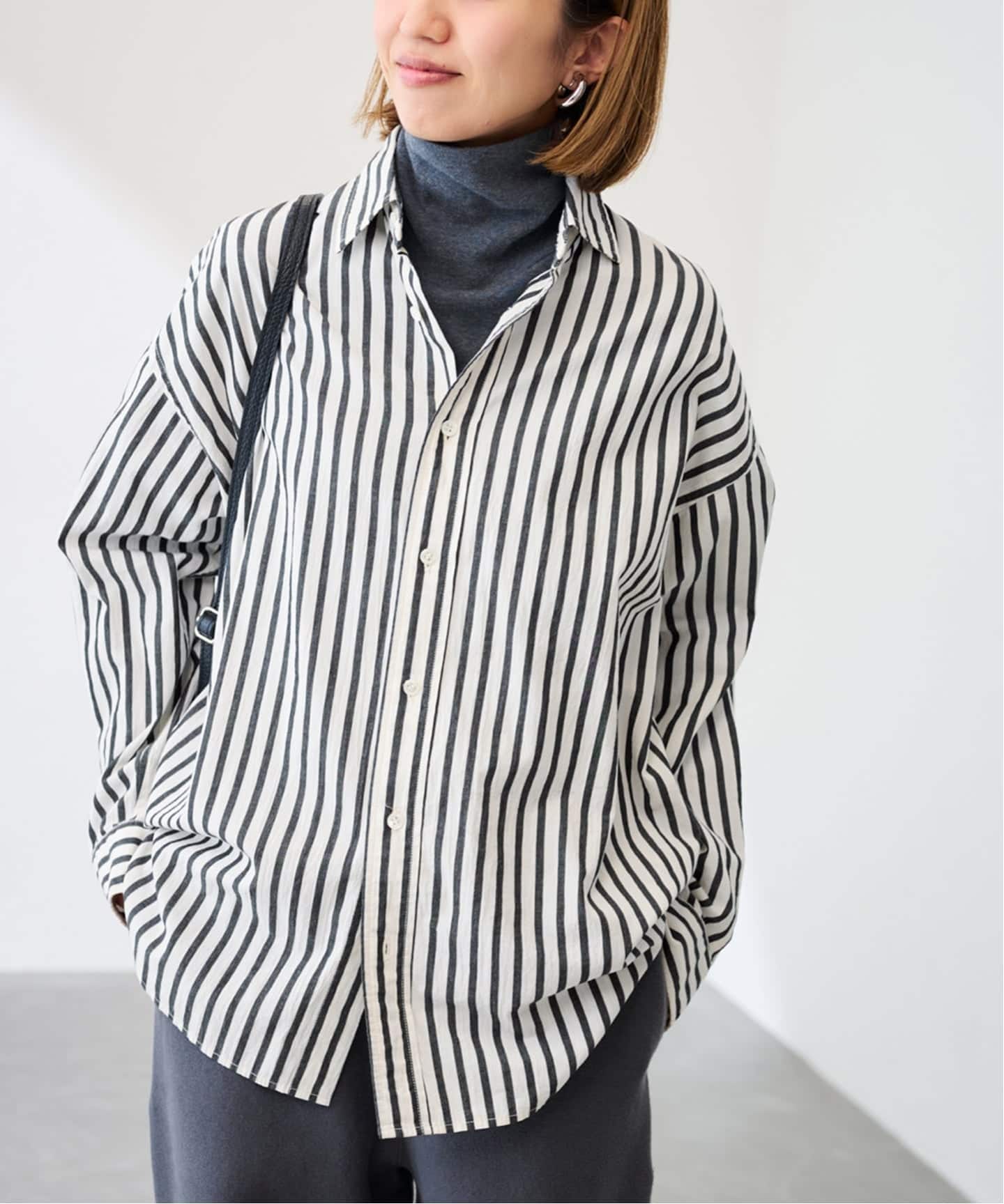 ≪WEB限定 / 追加≫コットンストライプレギュラーカラーシャツ（シャツ