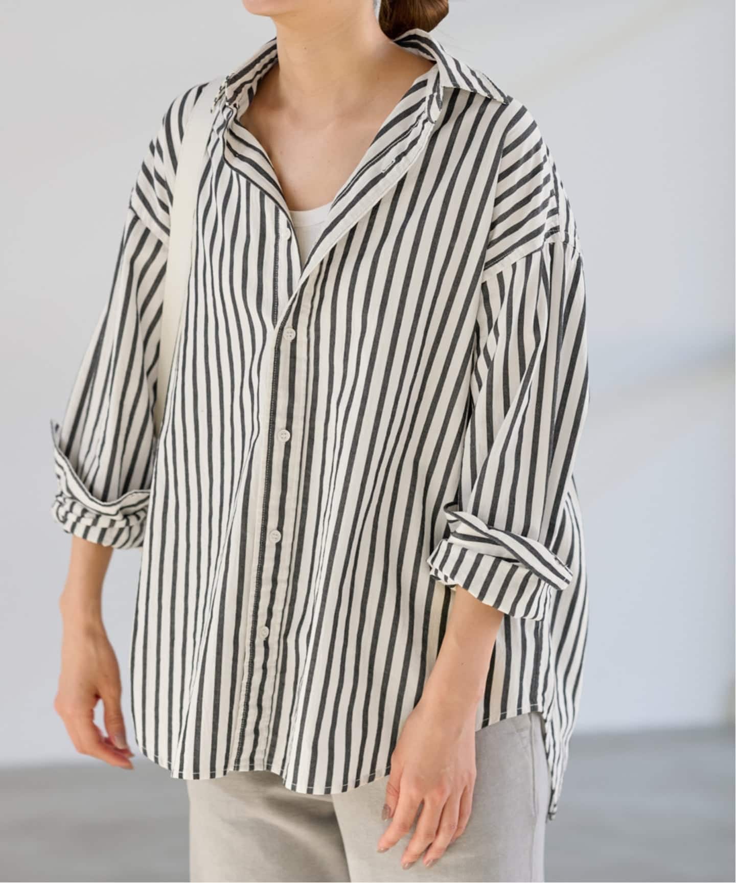 ≪WEB限定 / 追加≫コットンストライプレギュラーカラーシャツ（シャツ