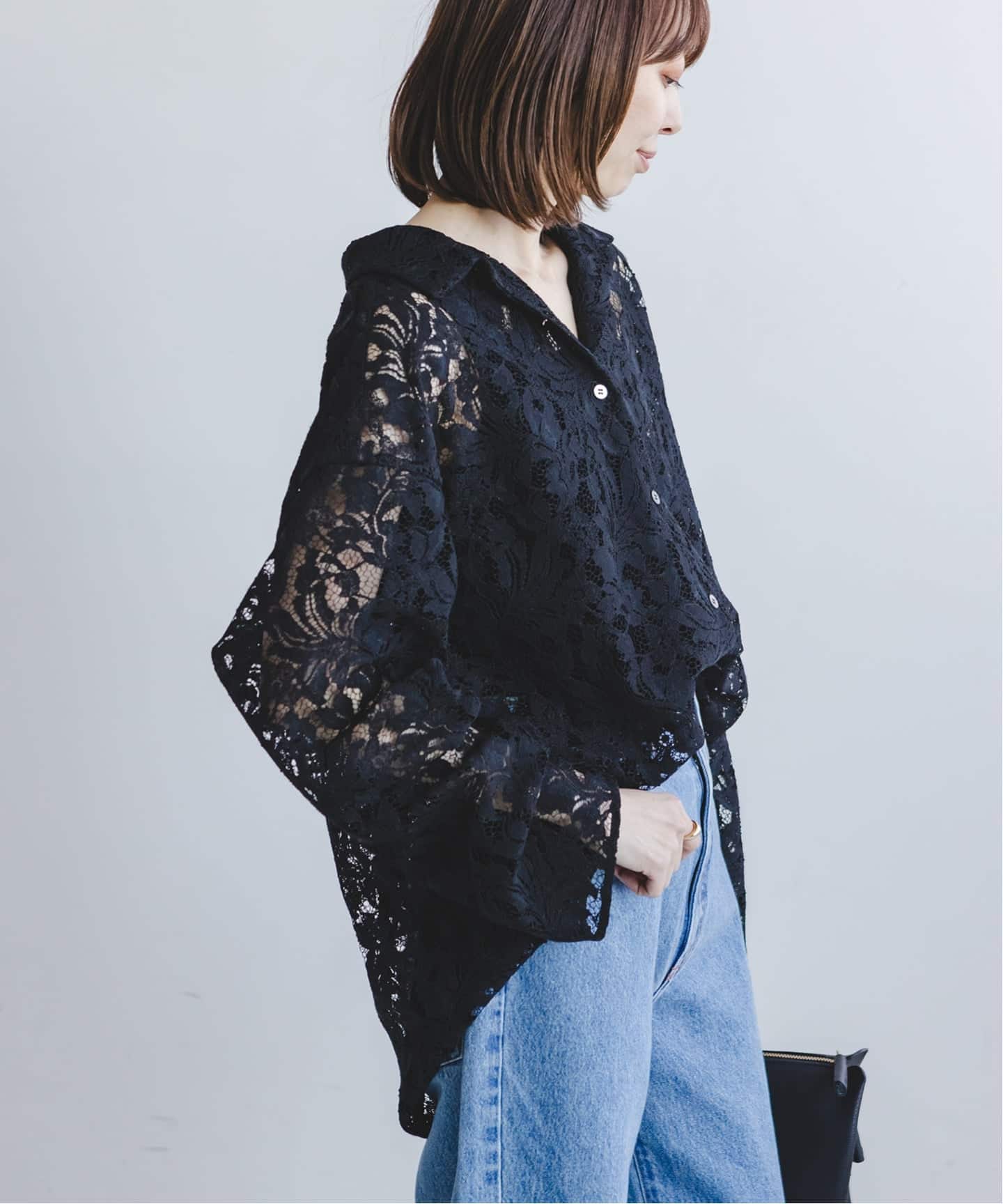 追加予約》ボタニカルレースオープンカラーシャツ（シャツ／ブラウス