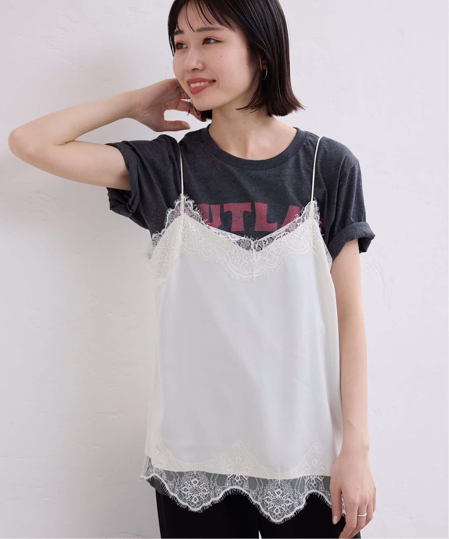 追加2予約》サテンレースキャミソール（キャミソール）｜SLOBE IENA