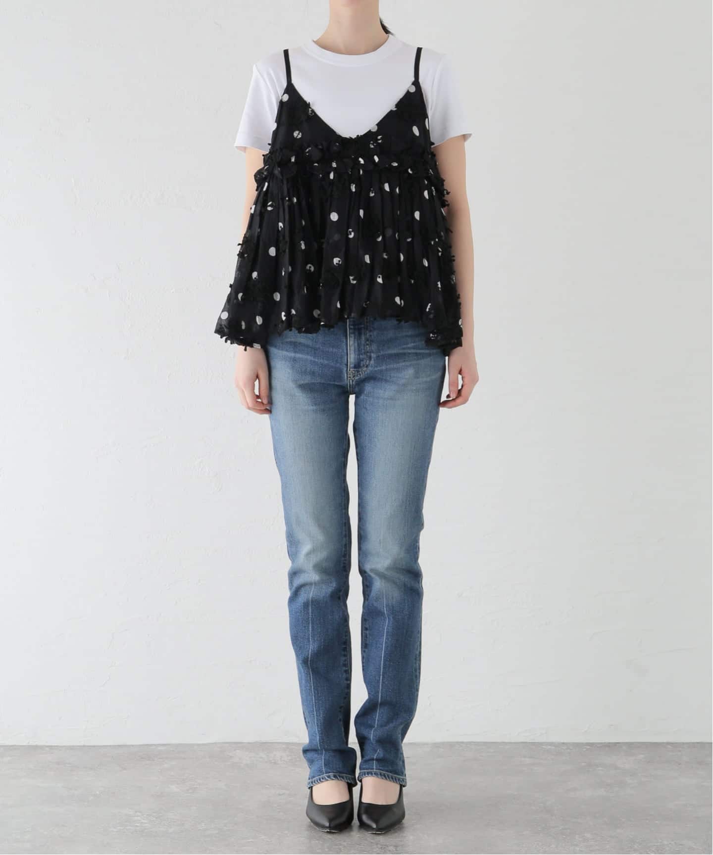 追加予約》crinkle crinkle crinkle 別注3D embroidery dot camisole