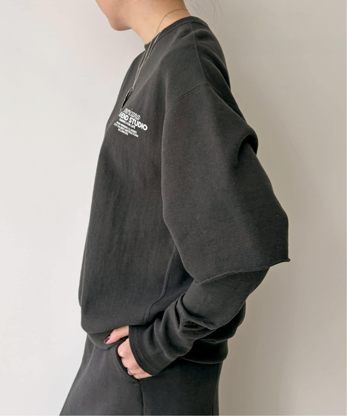 AMERICANA/アメリカーナ】 HALF SLEEVE SWEAT（スウェット）｜L