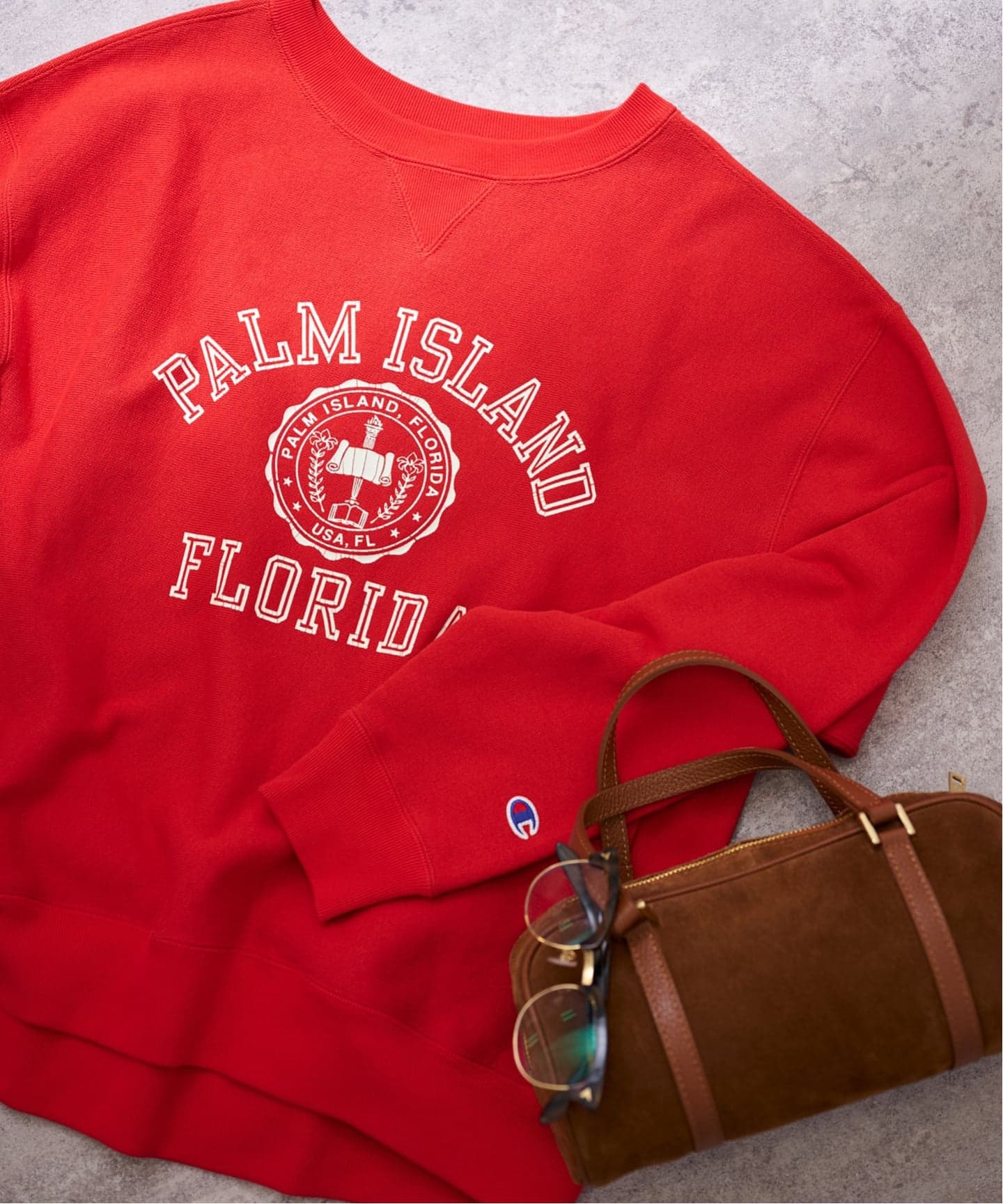 Champion 別注リバースウィーブ ロゴスウェットポケットプルオーバー