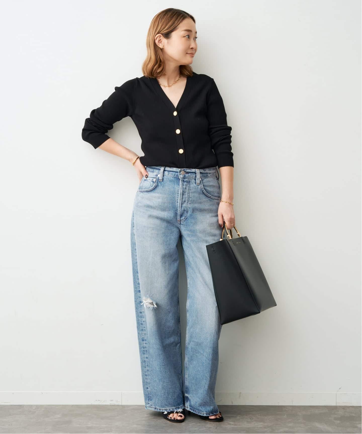 DINER RIB Vネックカーディガン（カーディガン）｜Deuxieme Classe