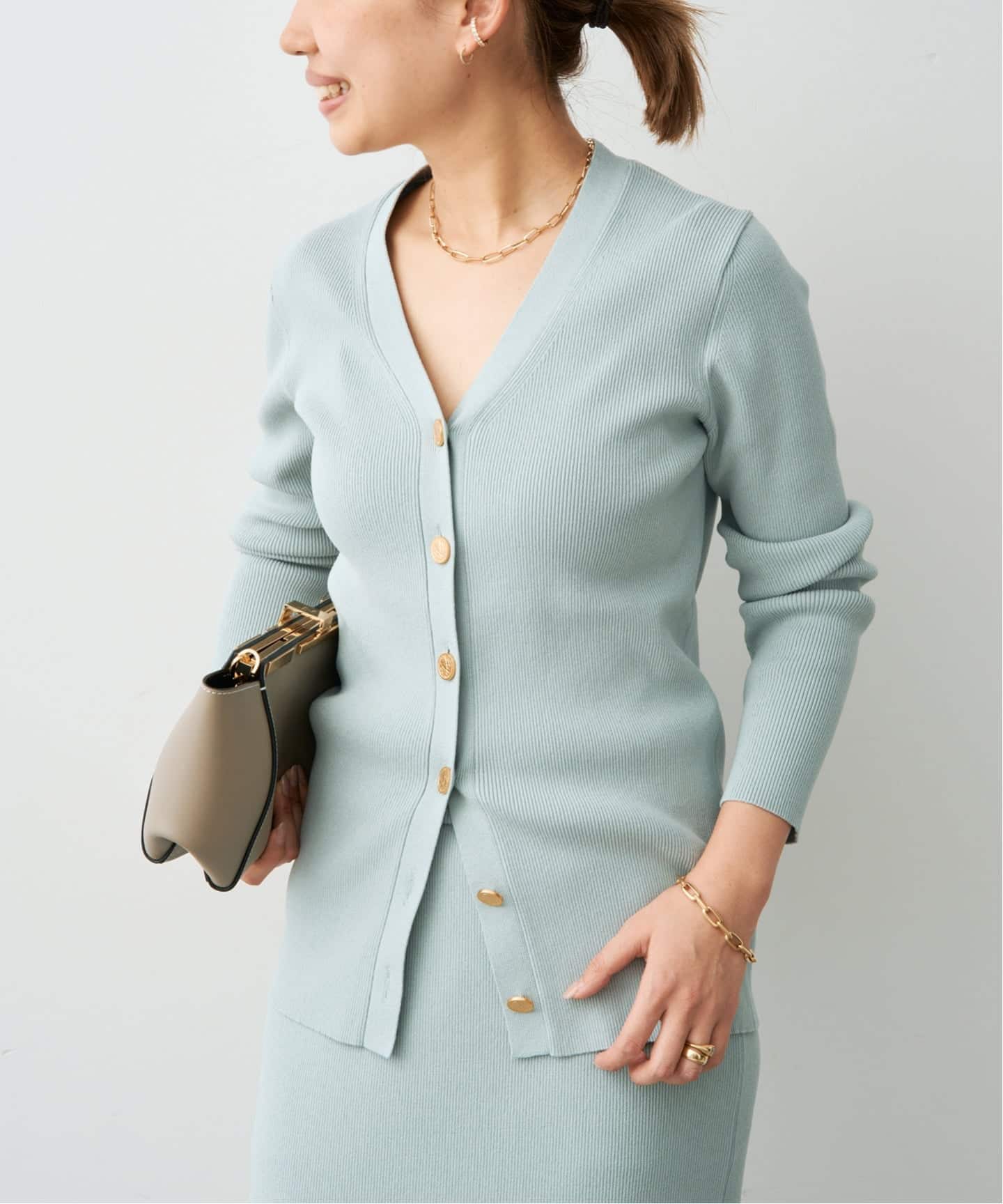 DINER RIB Vネックカーディガン（カーディガン）｜Deuxieme Classe