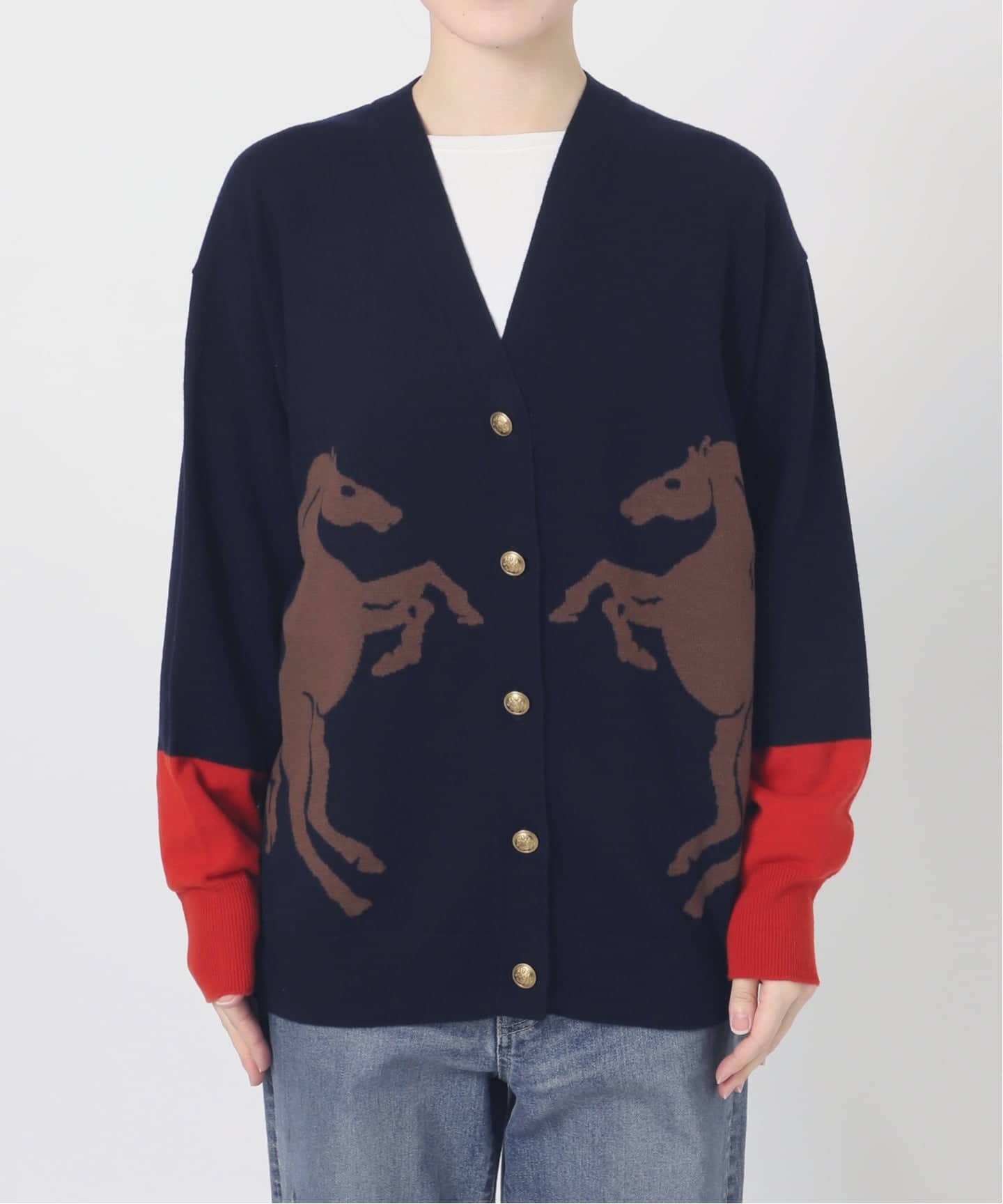 Horseインターシャ カーディガン（カーディガン）｜FRAMeWORK