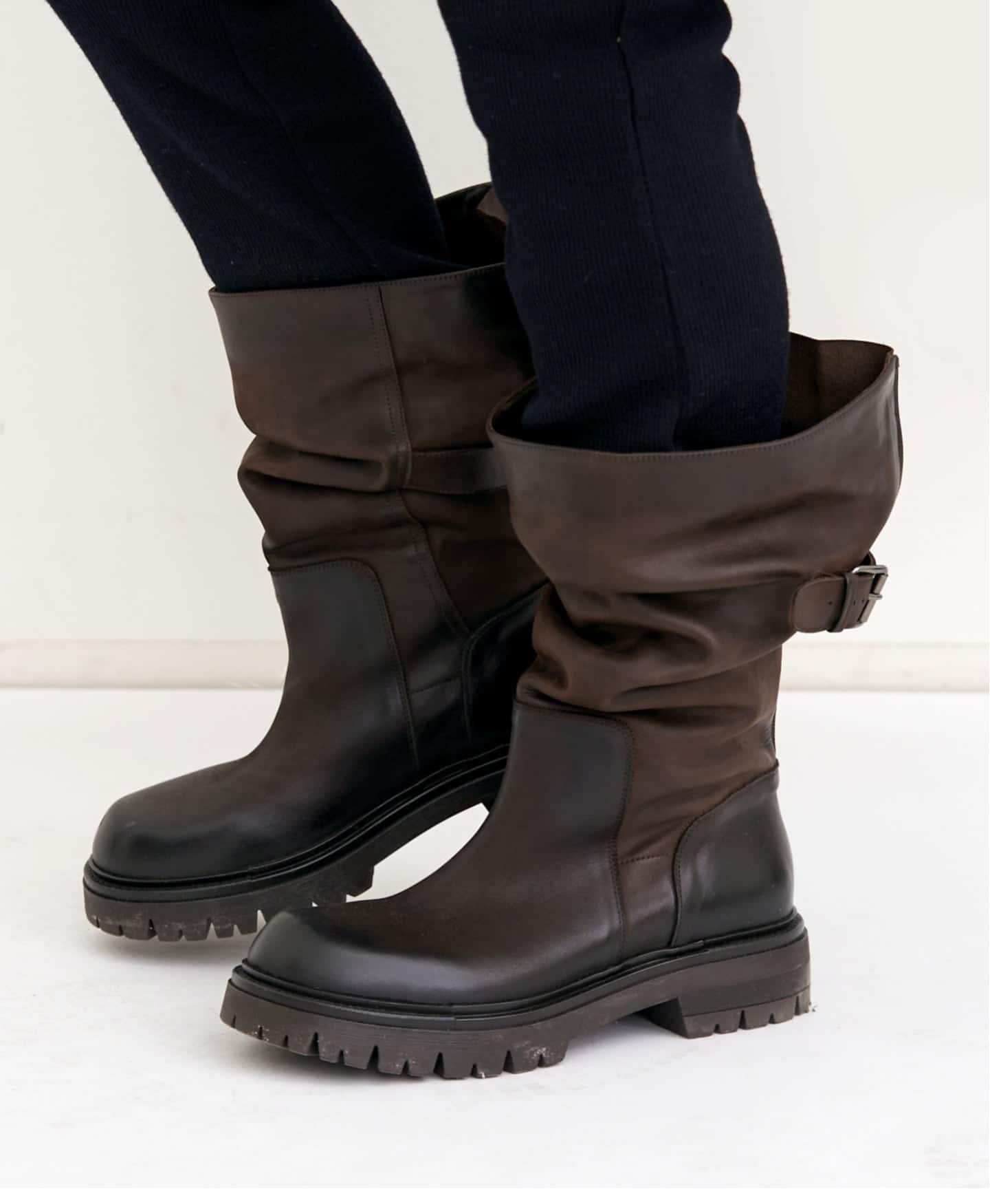 ELENA IACH/エレナ イアチ】 BELDED LONG BOOTS（ロングブーツ）｜L