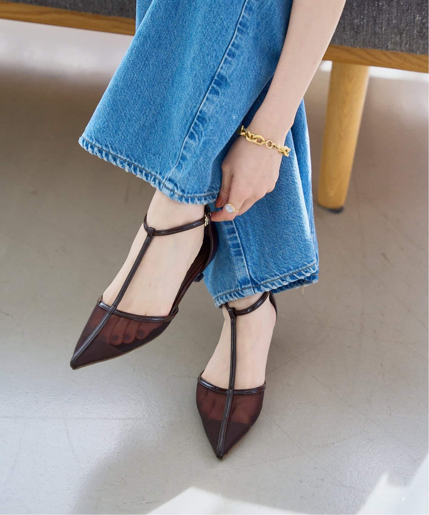 追加予約》3.5cmTストラップシアーパンプス（パンプス）｜LE TALON（ル