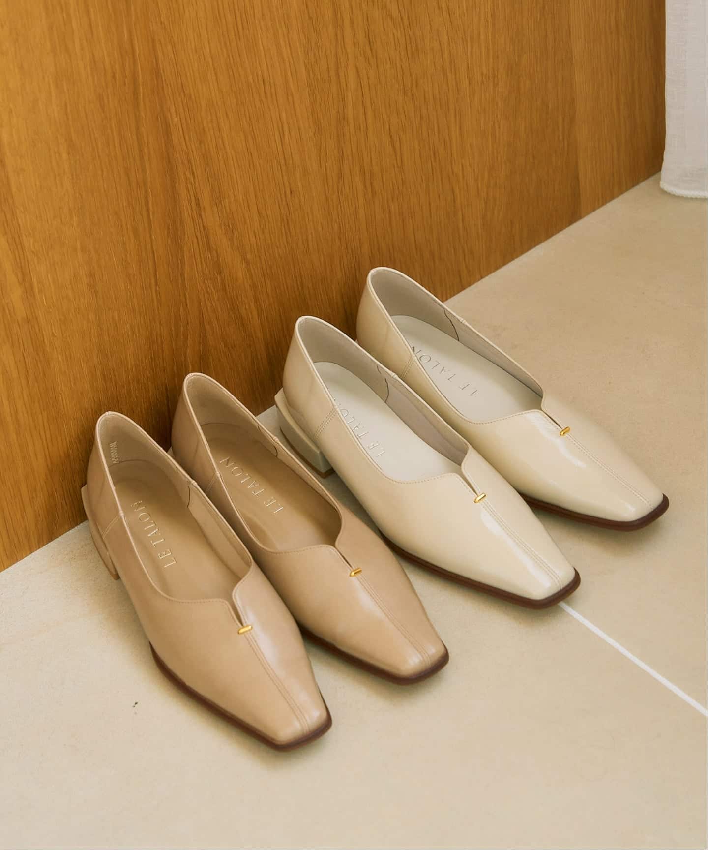 追加》2.5cmスクエアスリットソフトフラット（フラットシューズ）｜LE