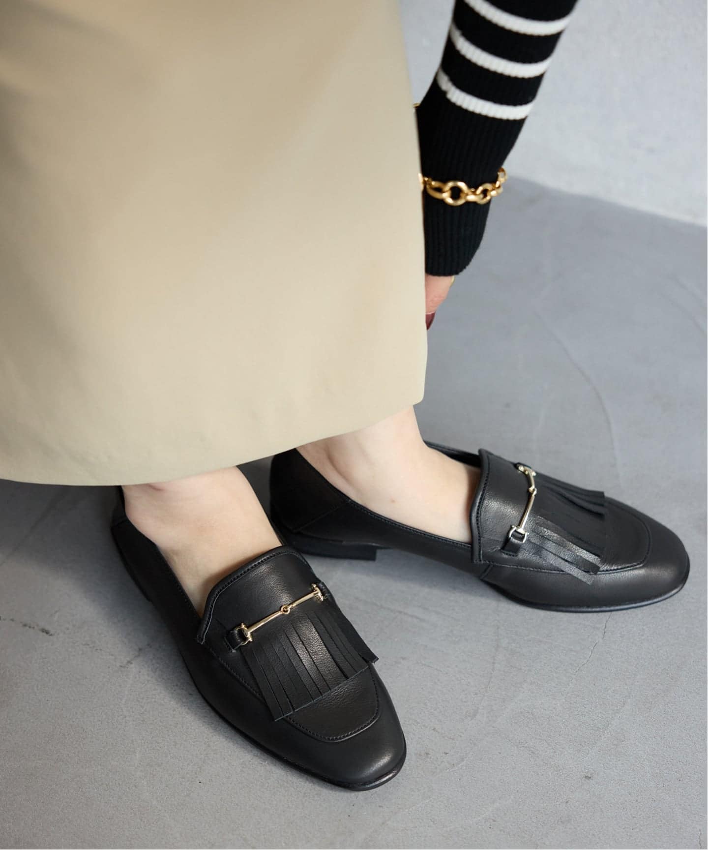 レザーキルトビットバブーシュ（ローファー）｜LE TALON（ル タロン