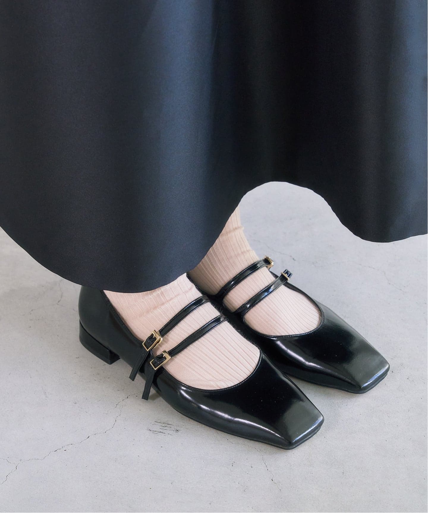 追加》スクエアWストラップメリージェーン（パンプス）｜LE TALON（ル