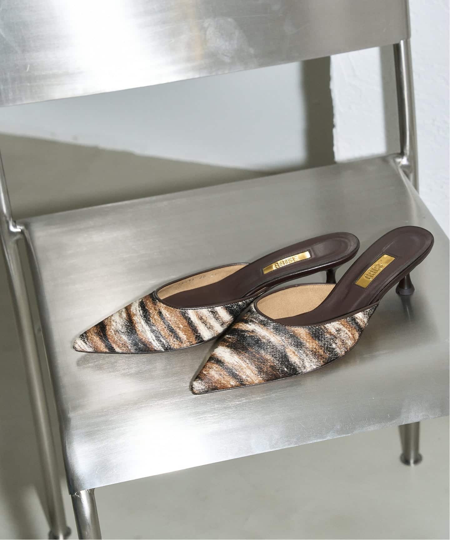 予約》GRISE4.5cmレザーポインテッドミュール（パンプス）｜GRISE