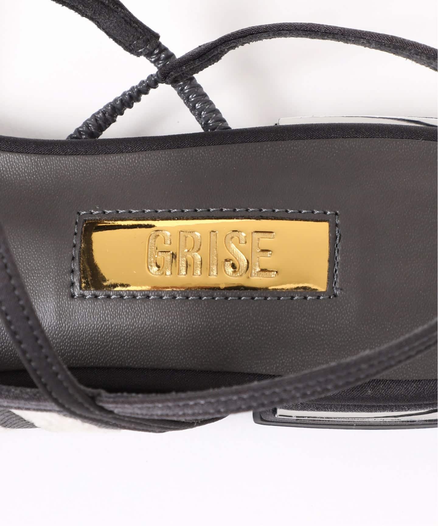 GRISEポインテッドコンビストラップスリングバック（フラットシューズ