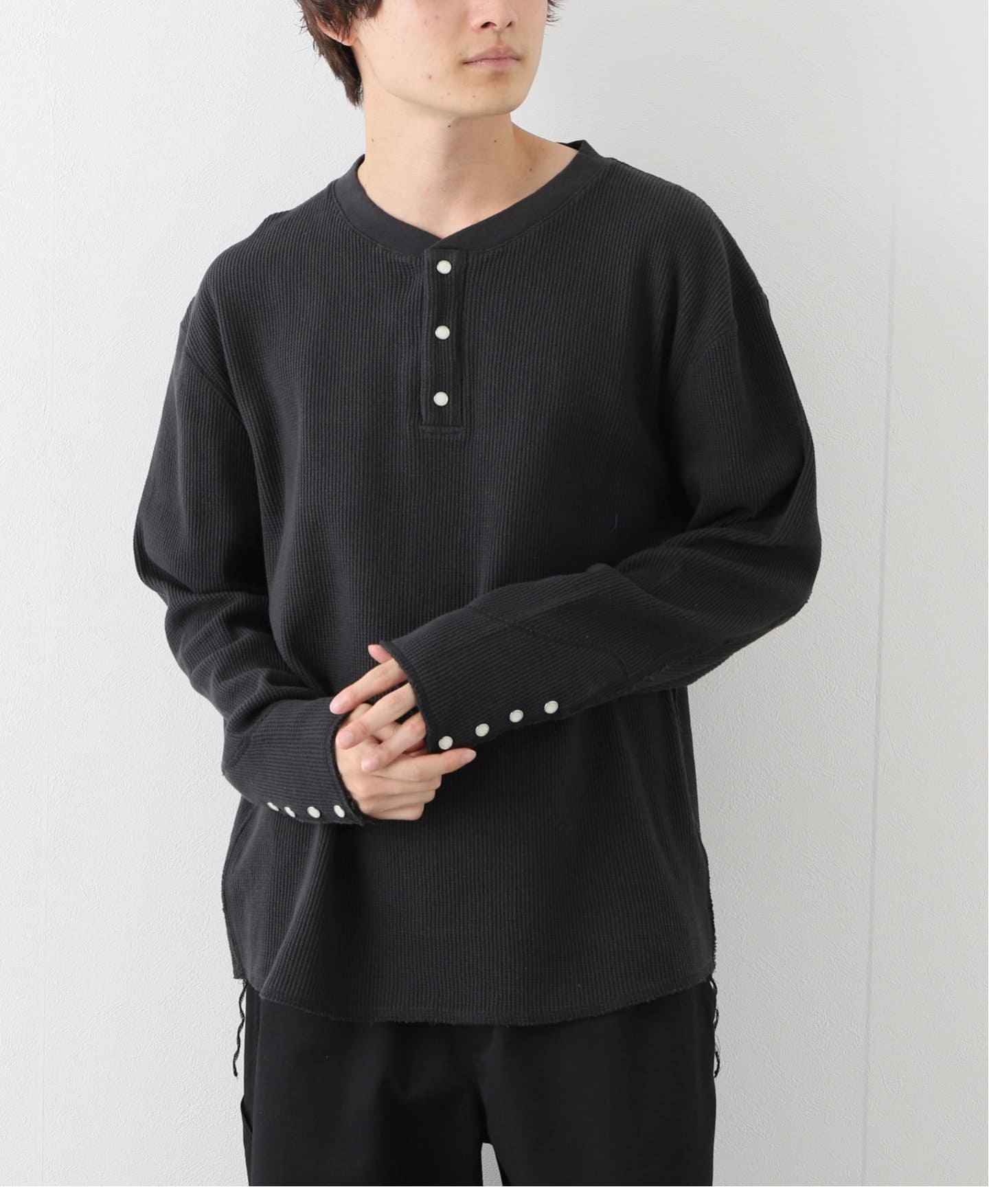 FACCIES / ファッチーズ】別注 Waffle Damage Henry Neck（Tシャツ