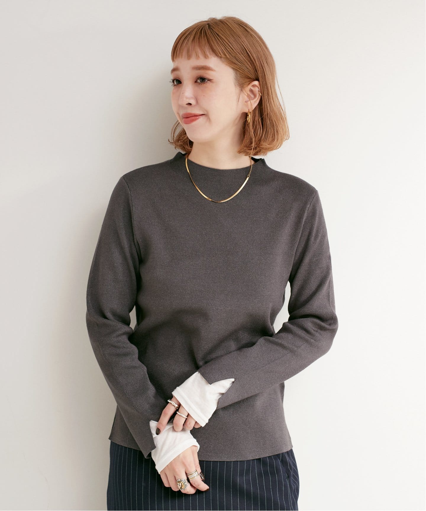 ソウバリ長袖ハイゲージニット（ニット／セーター）｜B.C STOCK（ベー