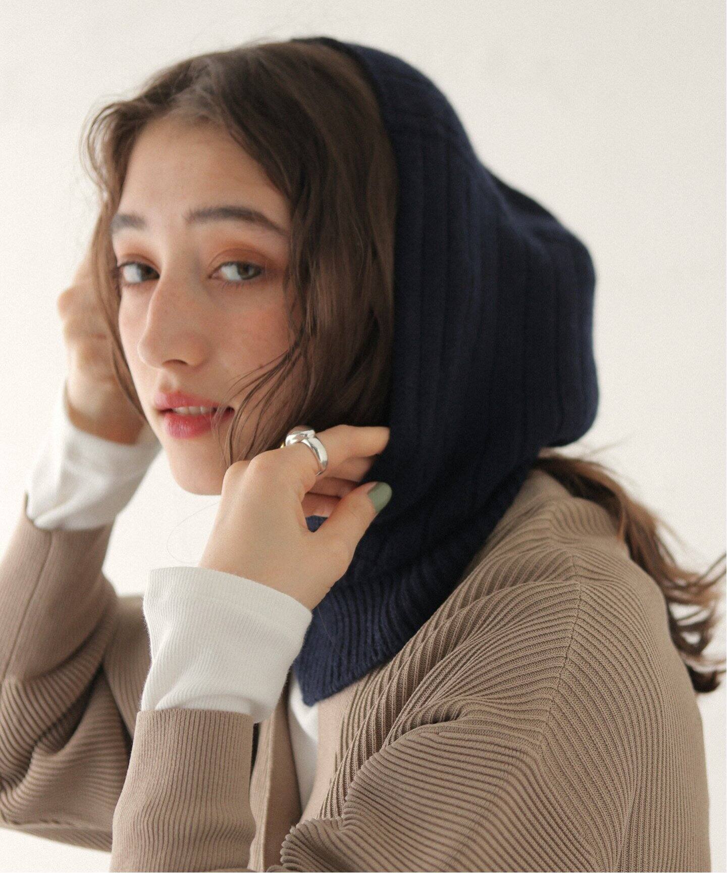 WILLIAM BRUNTON/ウィリアム ブラントン】CASHMERE リブバラクラバ