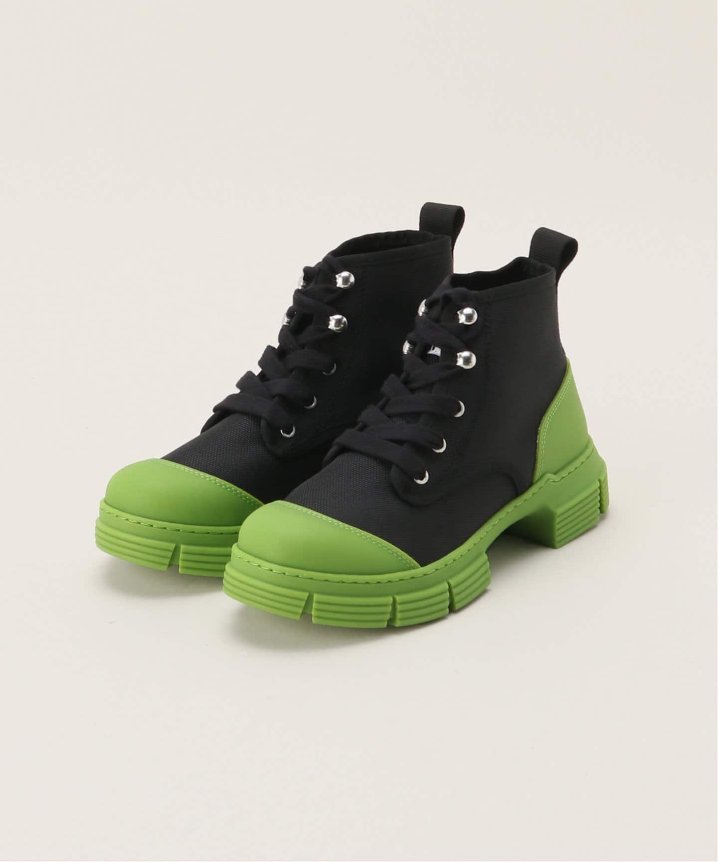GANNI / ガニー】Recycled Rubber Lace Up City Boot：ブーツ