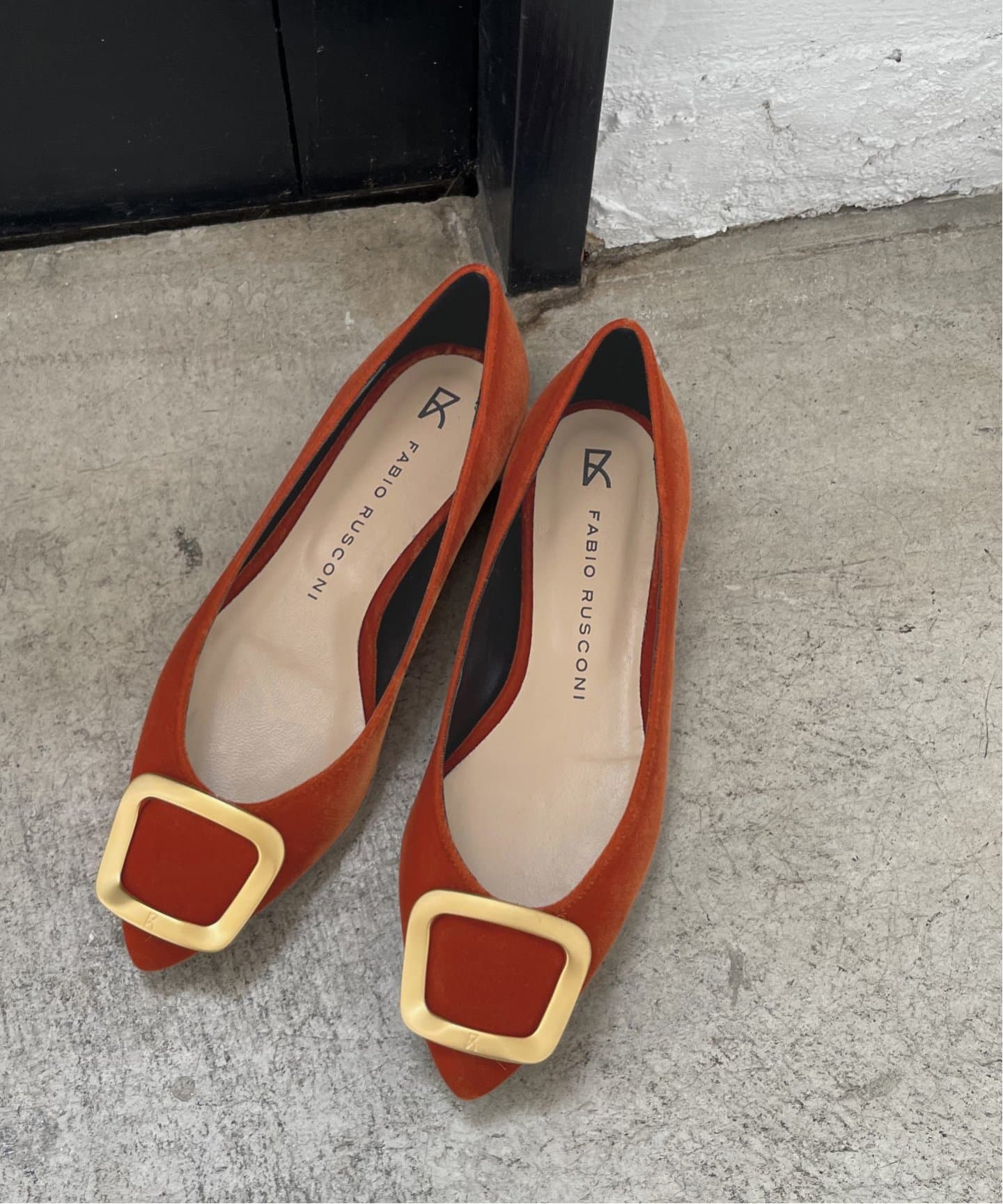 FABIO RUSCONI / ファビオルスコーニ】ベロアフラットシューズ