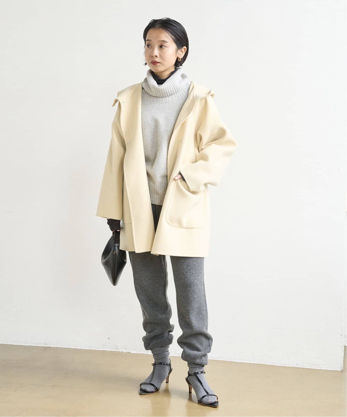 SUPER120 ダブルフェイスフードコート（その他ブルゾン／アウター