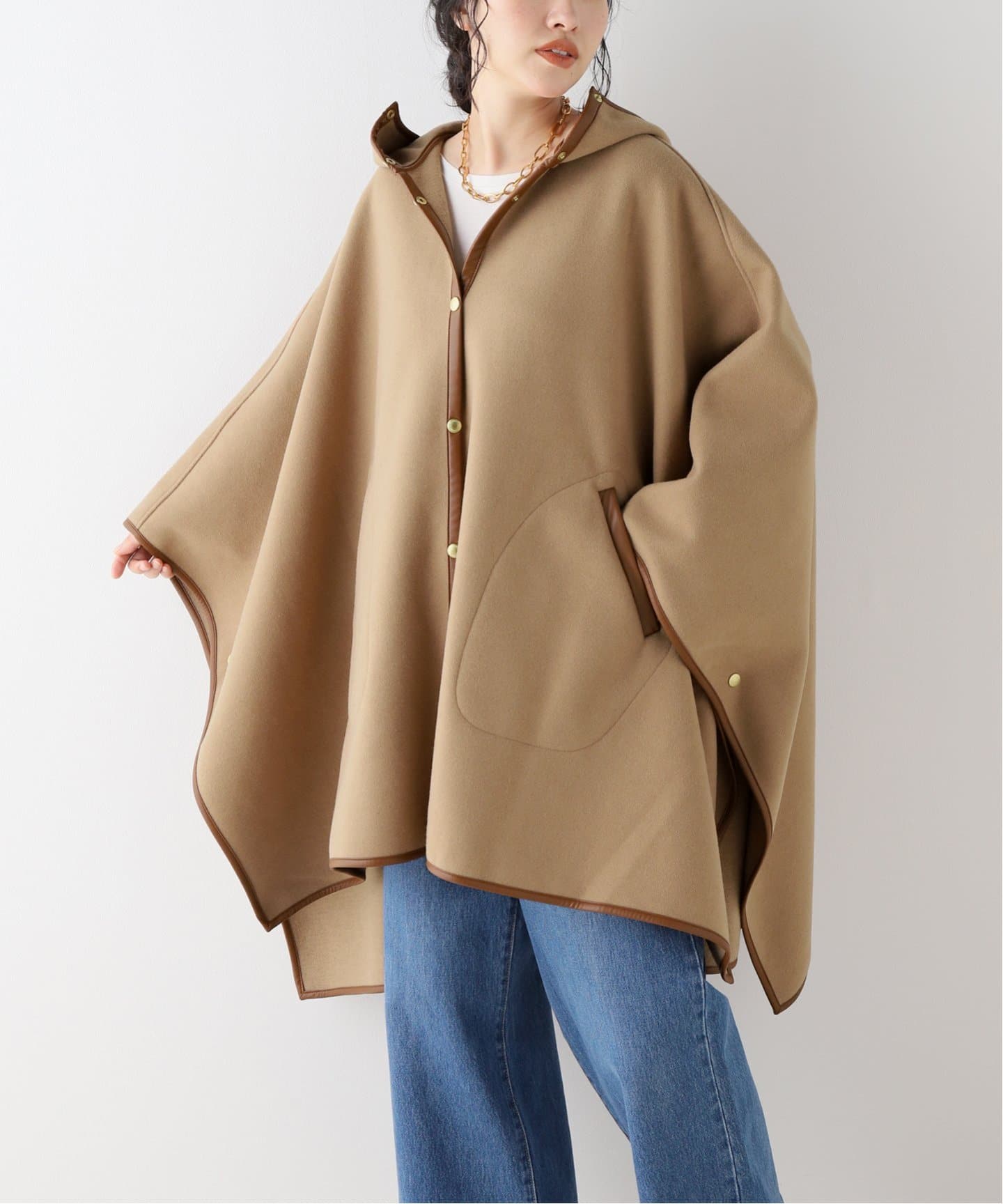 TRADITIONAL WEATHERWEAR 】 ダブルフェイスポンチョ（ポンチョ