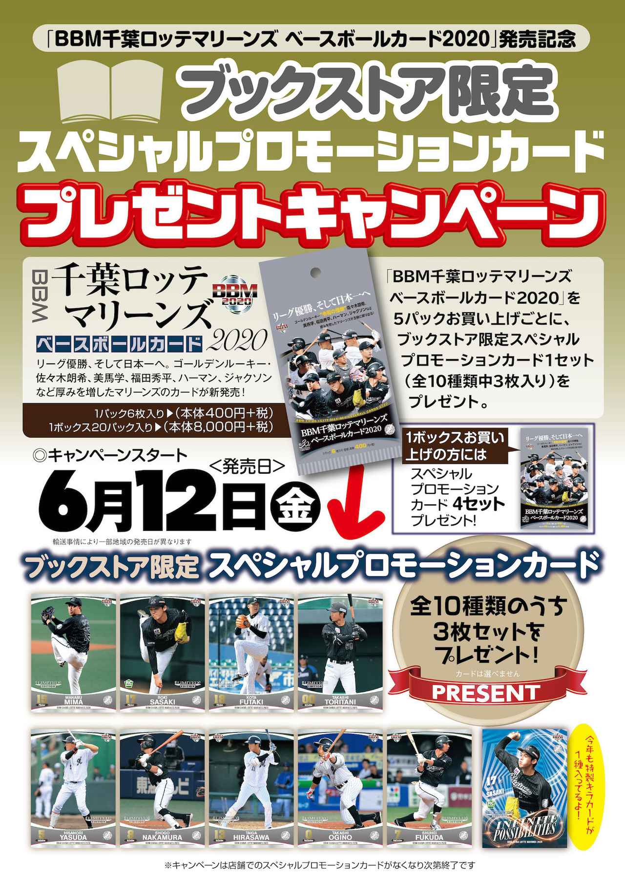 6月12日からスタート！BBM 千葉ロッテマリーンズベースボールカード