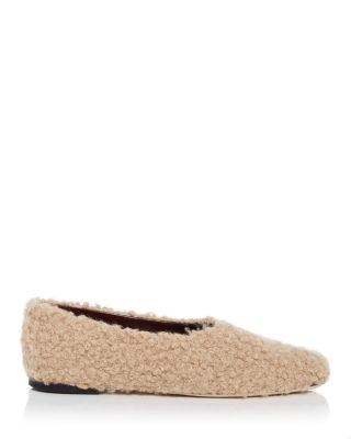 STAUD Women's Fluff Faux Shearling Ballet Flats | Bloomingdale's