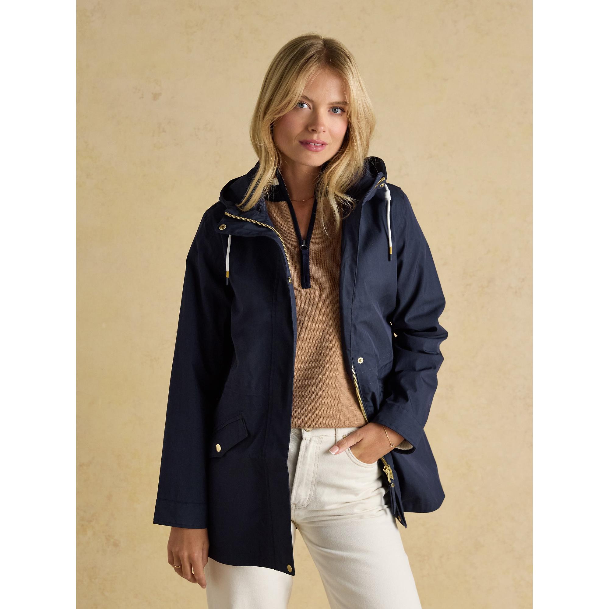 Joules Women's Portwell Waterproof Raincoat - Navy Blue | British