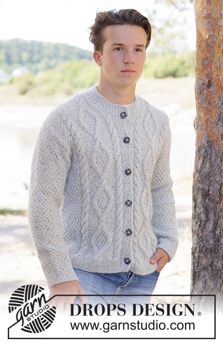 Stone Veil Cardigan / DROPS 260-15 - Modelli di maglia gratuiti di