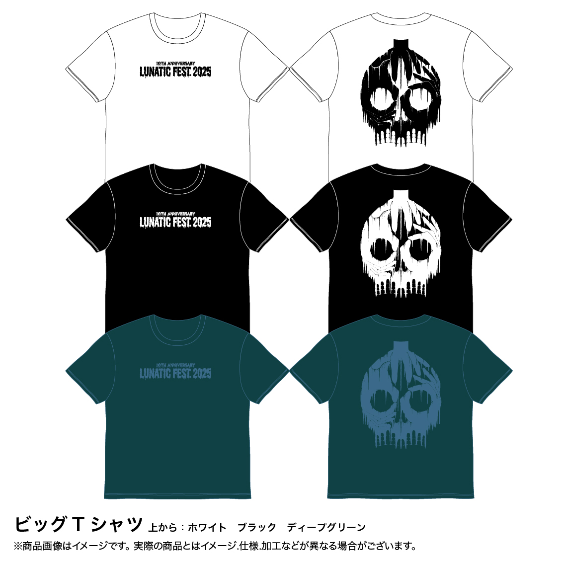 ビッグTシャツ_SKULL_ホワイト_M【LUNA SEA OFFICIAL WEB STORE】
