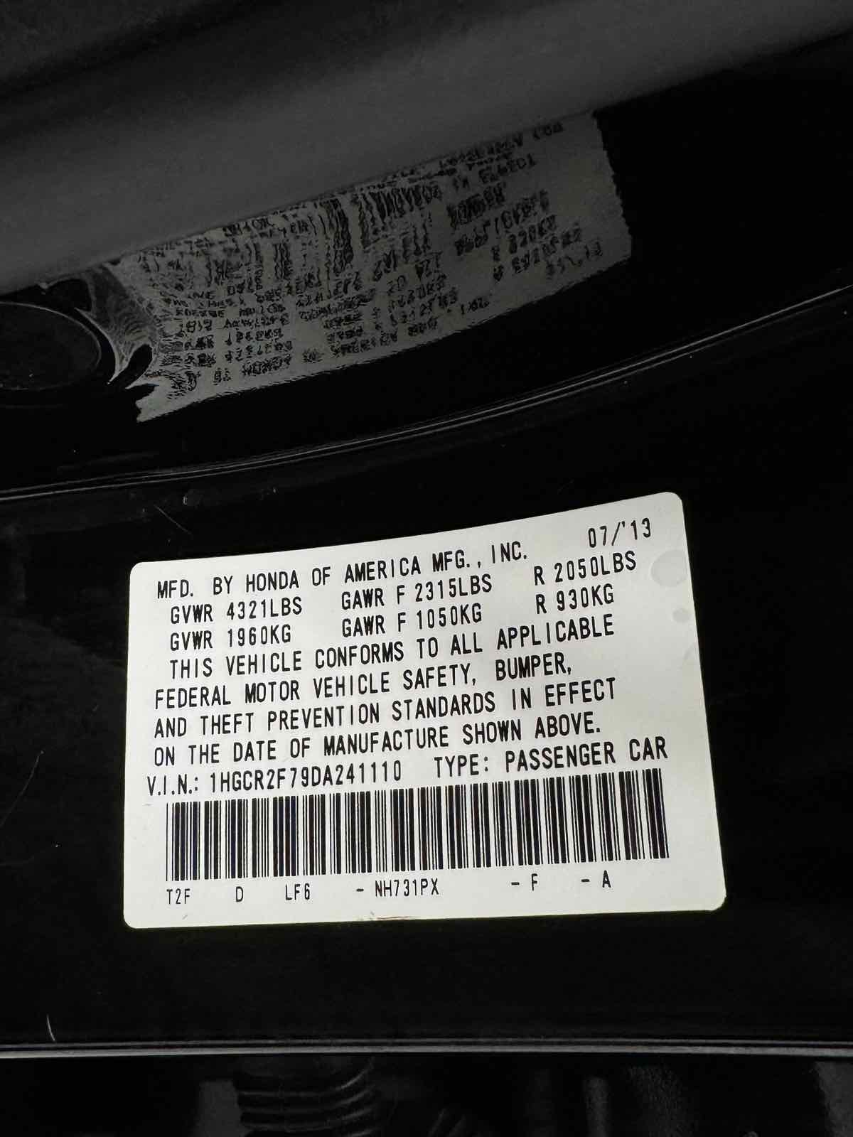 Sold 2013 Honda Accord Sdn EX in Rancho Cordova