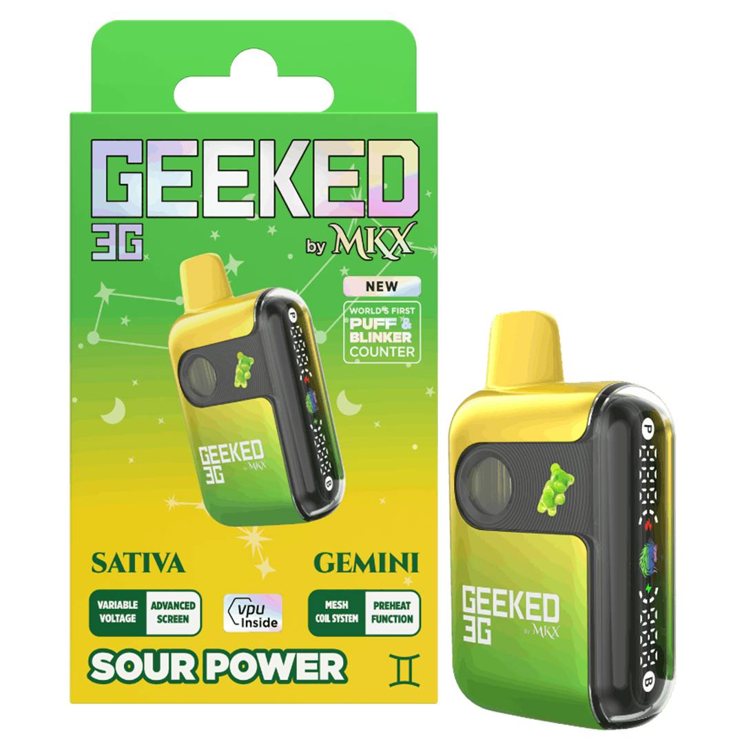 Geeked x MKX Sour Power Disposable Vape Rec - Exclusive Cannabis