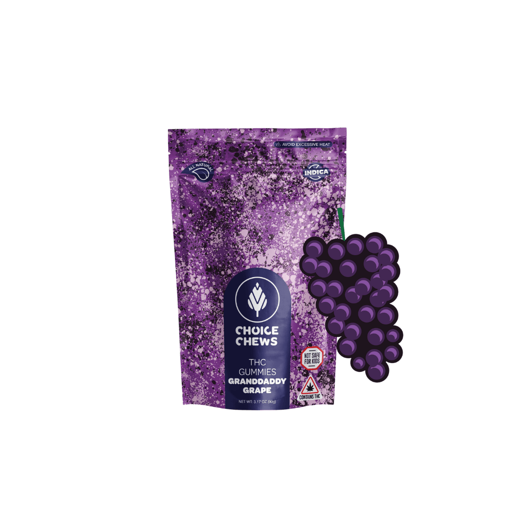 Gummies | Indica Grandaddy Grape | 100mg | 20pk | Choice Chews in