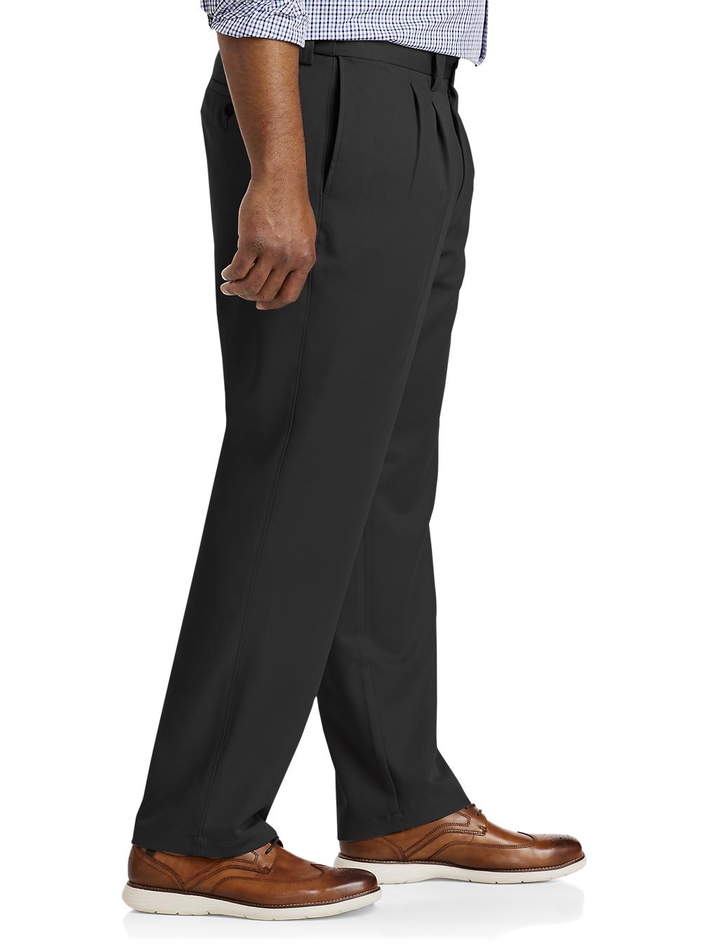 Big + Tall | Oak Hill Waist-Relaxer Pleated Microfiber Pants | DXL