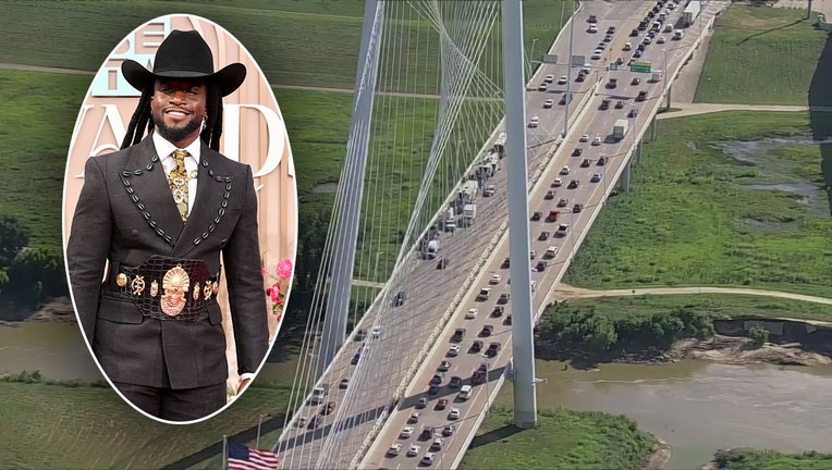 Shaboozey music video shoot shuts down Margaret Hunt Hill Bridge