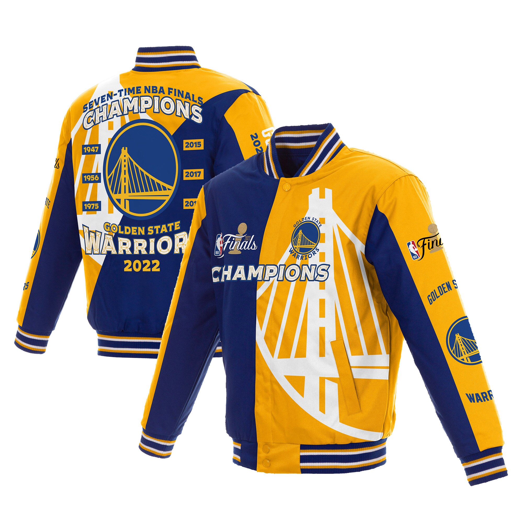 Men's JH Design Royal/Gold Golden State Warriors 7-Time NBA Finals