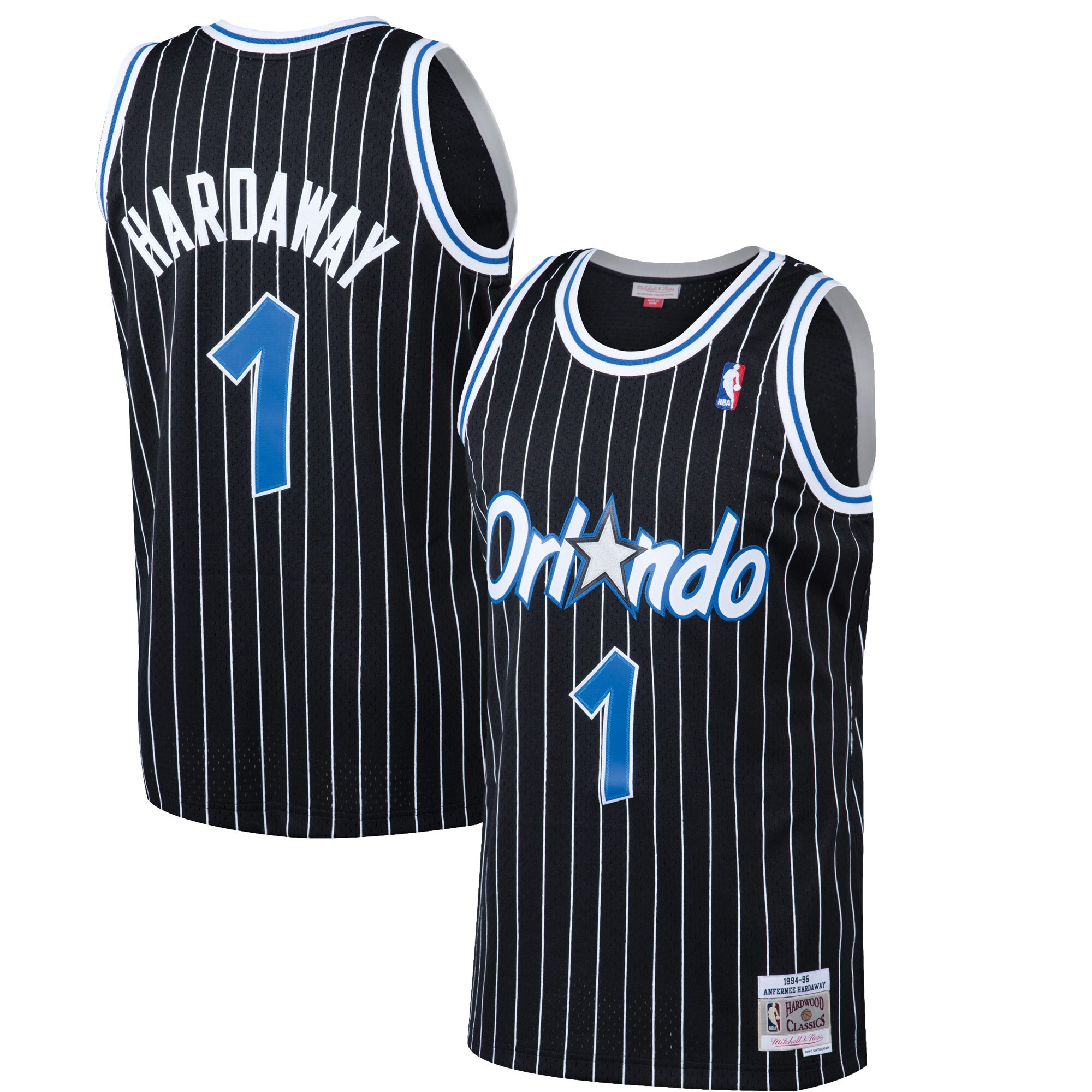 Men's Mitchell & Ness Penny Hardaway Black Orlando Magic Hardwood