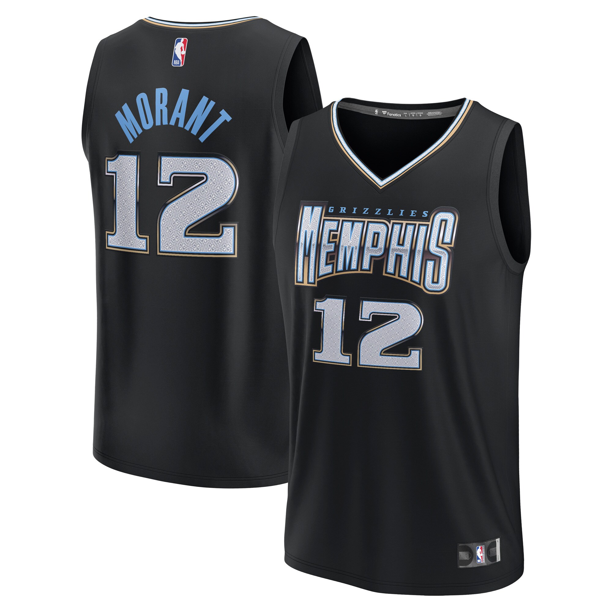 Men's Fanatics Ja Morant Black Memphis Grizzlies Fastbreak Jersey