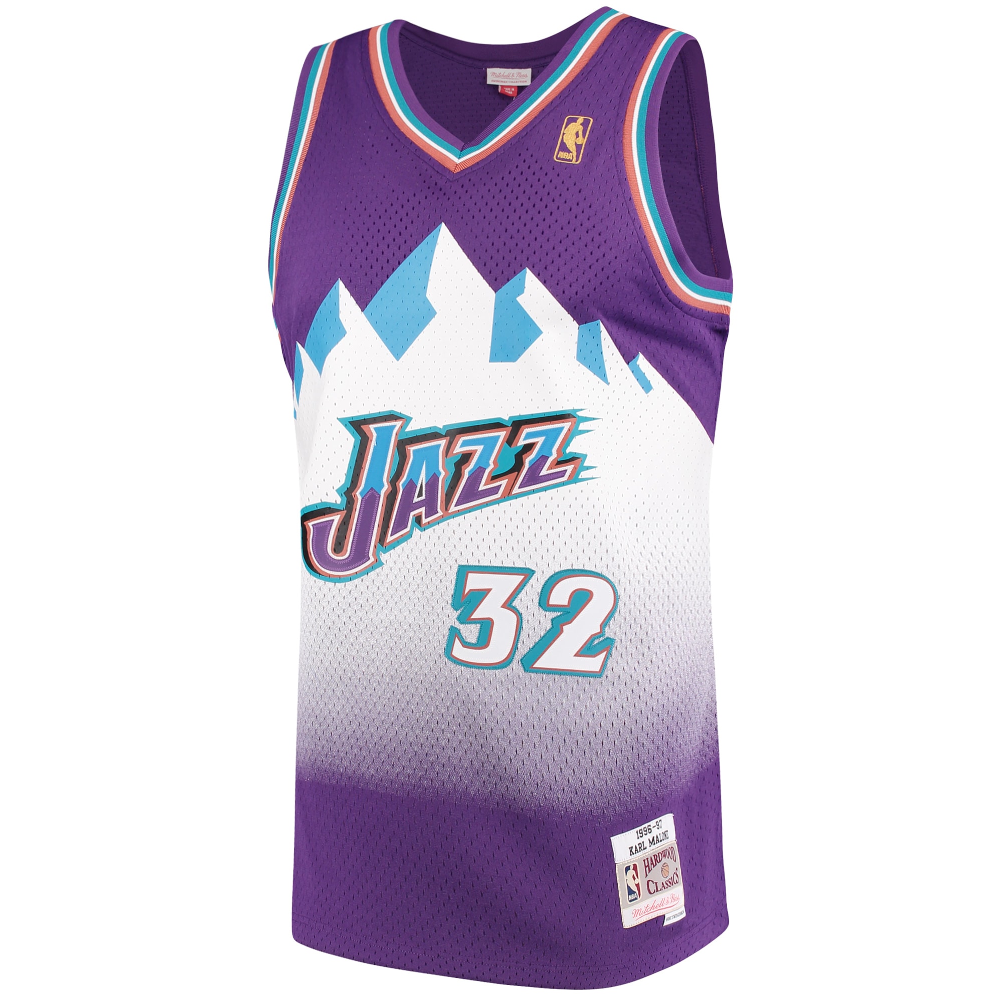 Men's Mitchell & Ness Karl Malone Purple Utah Jazz 1996/97