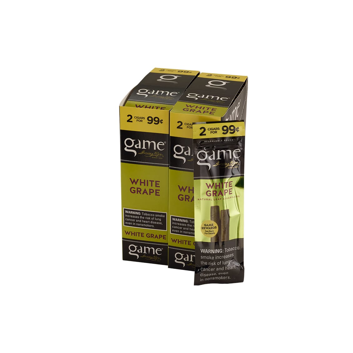 Game White Grape Natural Leaf Cigarillos (4 1/4