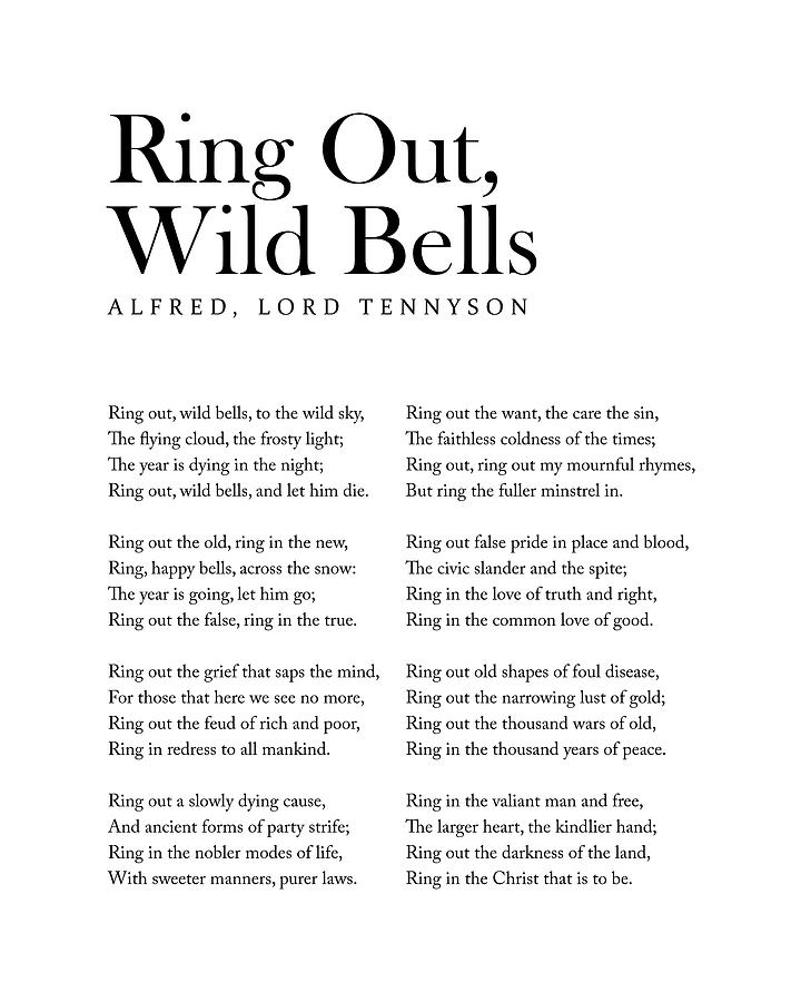 Ring Out, Wild Bells - Alfred, Lord Tennyson Poem - Literature